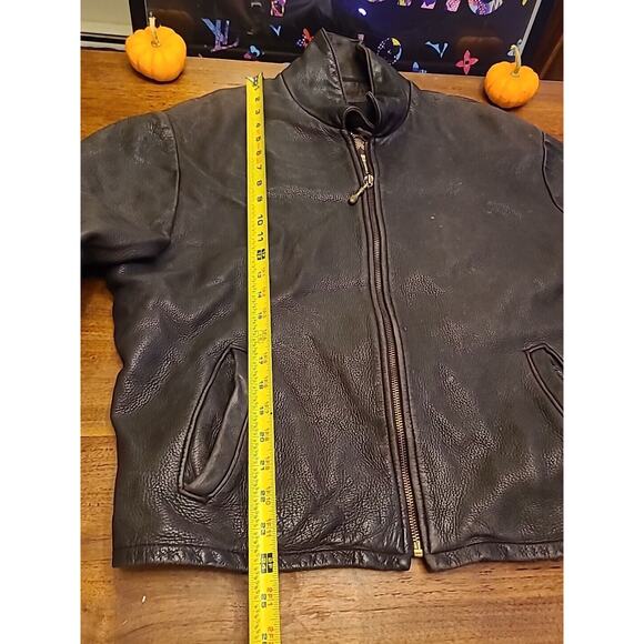 THE ORIGINAL LEATHER LINE NYC VINTAGE LEATHER JACKET SIZE 44 BROWN - Picture 11 of 12
